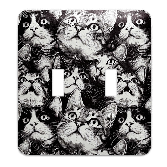 Funny Hungry Cats Light Switch Cover – Cute Decorative Wallplate for Cat Lovers