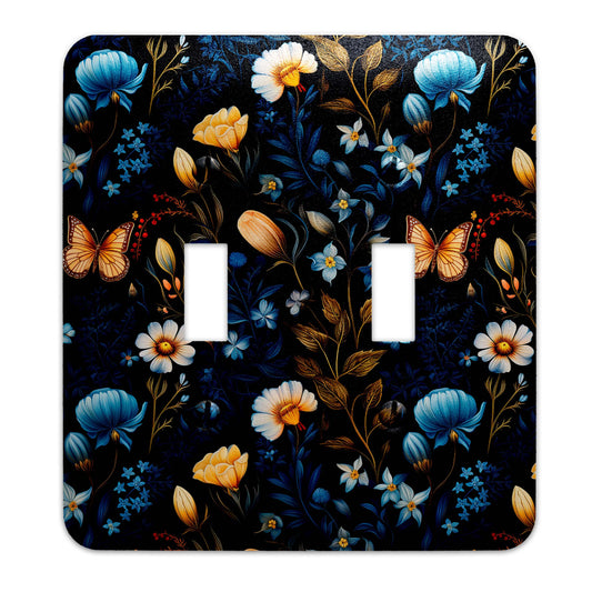 Decorative Wallplate - Midnight Wings and Wildflowers Light Switch Cover, Multiple Sizes, Home Decor - #5318