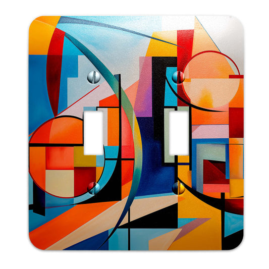 Urban Harmony Abstract Light Switch Cover - Decorative Modern Wallplate for Home Decor, Multiple Sizes Available
