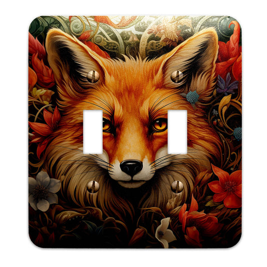 Decorative Switchplate -  Art Nouveaux Red Fox  Metal Light Switch Cover, Multiple Sizes, Home Decor - #5328