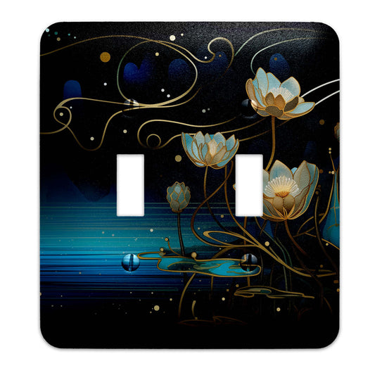 Decorative Switchplate -  Midnight Lotus Dream Light Switch Cover, Multiple Sizes, Home Decor - #5337