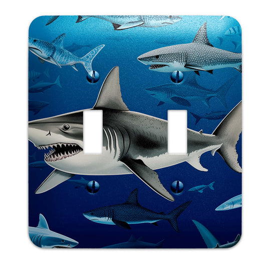 Decorative Switchplate - Shark Attack Light Switch Cover, Multiple Sizes, Home Decor - #5338
