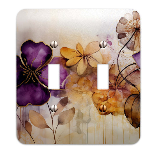 Watercolor Wildflowers Decorative Switchplate | Light Switch Cover, Multiple Sizes, Home Decor - #5341