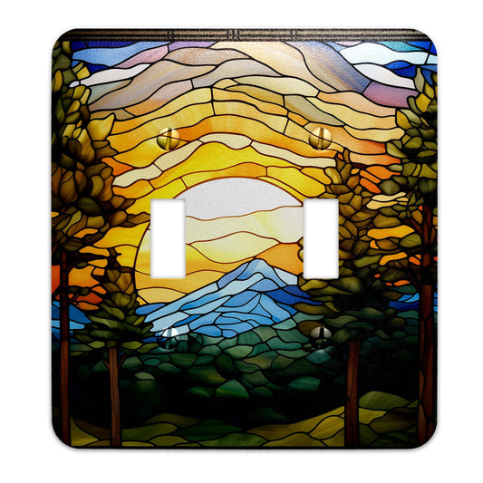 Painted Sunset in the Mountains Decorative Switchplate | Light Switch Cover, Multiple Sizes, Home Decor - #5348
