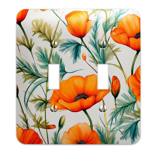 California Poppies Decorative Switchplate | Light Switch Cover, Multiple Sizes, Home Decor - #5353