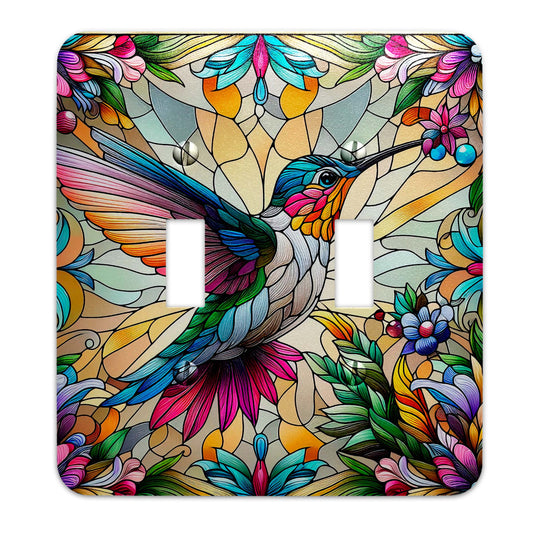 Radiant Hummingbird Decorative Switchplate | Metal Light Switch Cover, Multiple Sizes, Home Decor - #5368