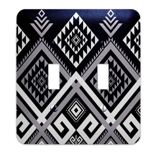 Midnight Tribal Mosaic Decorative Switchplate | Metal Light Switch Cover, Multiple Sizes, Home Decor - #5377