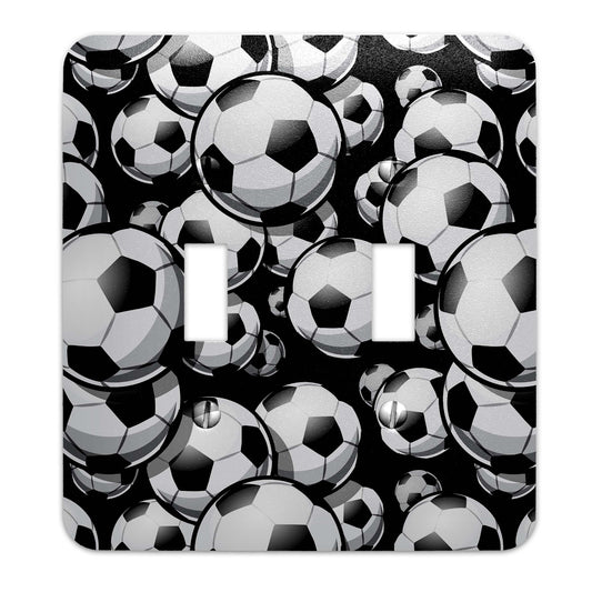 Soccer Frenzy Decorative Switchplate | Metal Light Switch Cover, Multiple Sizes, Home Decor - #5378