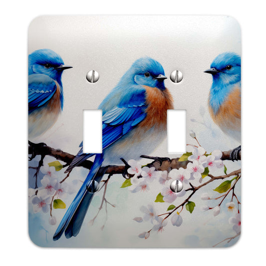 Bluebird Whispers Decorative Switchplate | Metal Light Switch Cover, Multiple Sizes, Home Decor - #5384