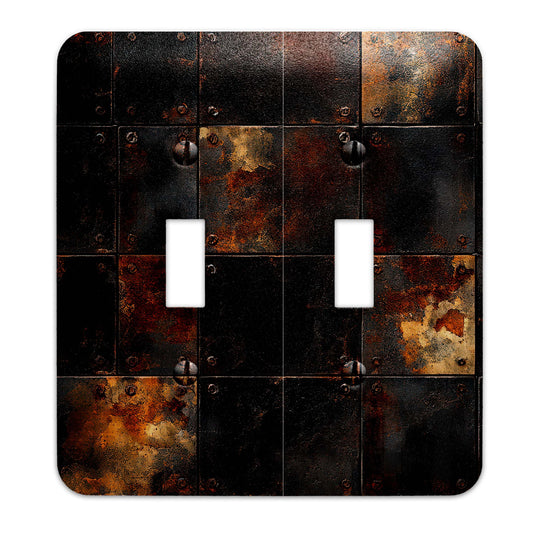 Iron Age Patina Decorative Switchplate | Metal Light Switch Cover, Multiple Sizes, Wall Art, Home Decor - #5390