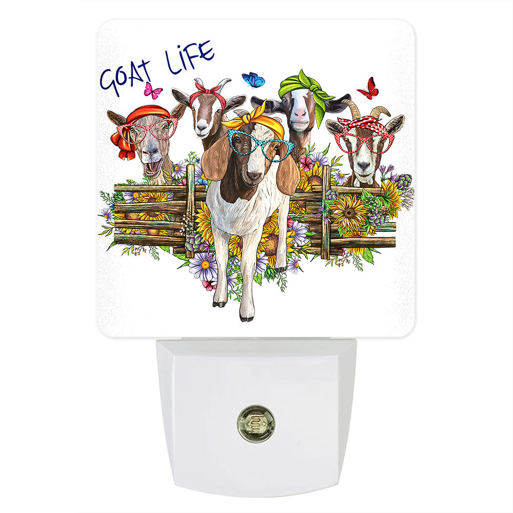 Goat Life Custom LED Dusk to Dawn Night Light, Home Decor, Wall Art #4449