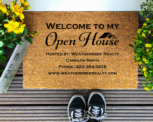 Custom Realtor Open House Doormat | Personalized Welcome Mat for Real Estate Agents #5347