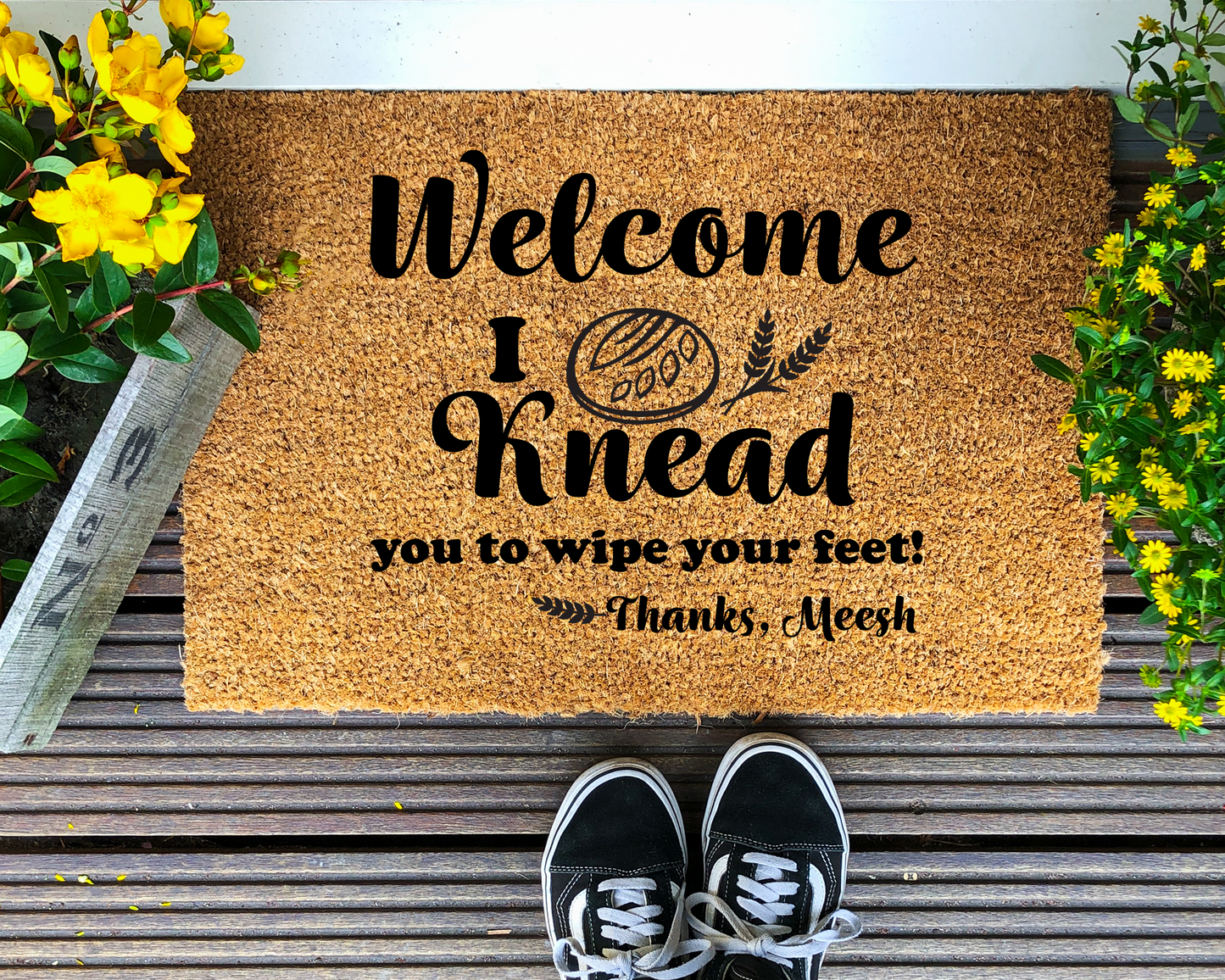 We Knead You to Wipe Your Feet Doormat | Personalized Welcome Mat for Baker, Housewarming Gift #5351