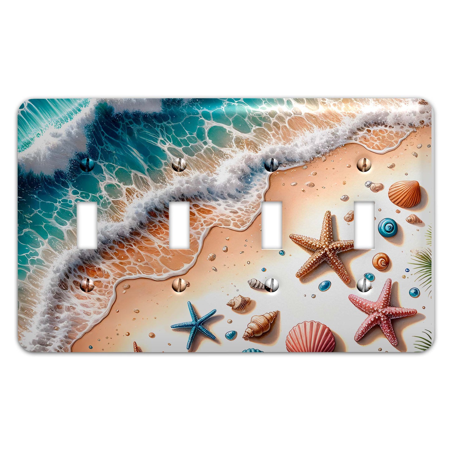 Decorative Wallplate -  Seashells in the Ocean Light Switch Cover, Multiple Sizes, Home Decor - #5049