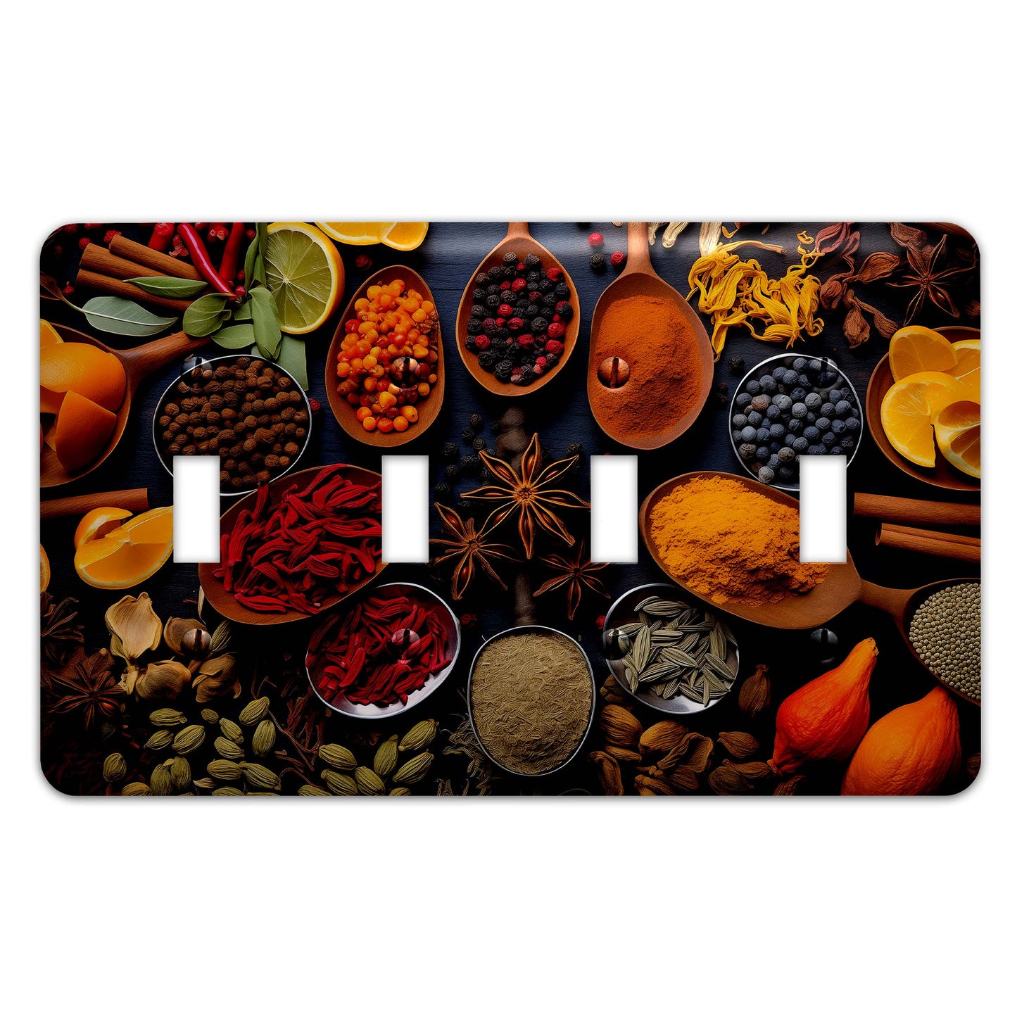 Herbs and Spices Kitchen Art Light Switch Cover - Metal SwitchPlate, Multiple Sizes - #5273