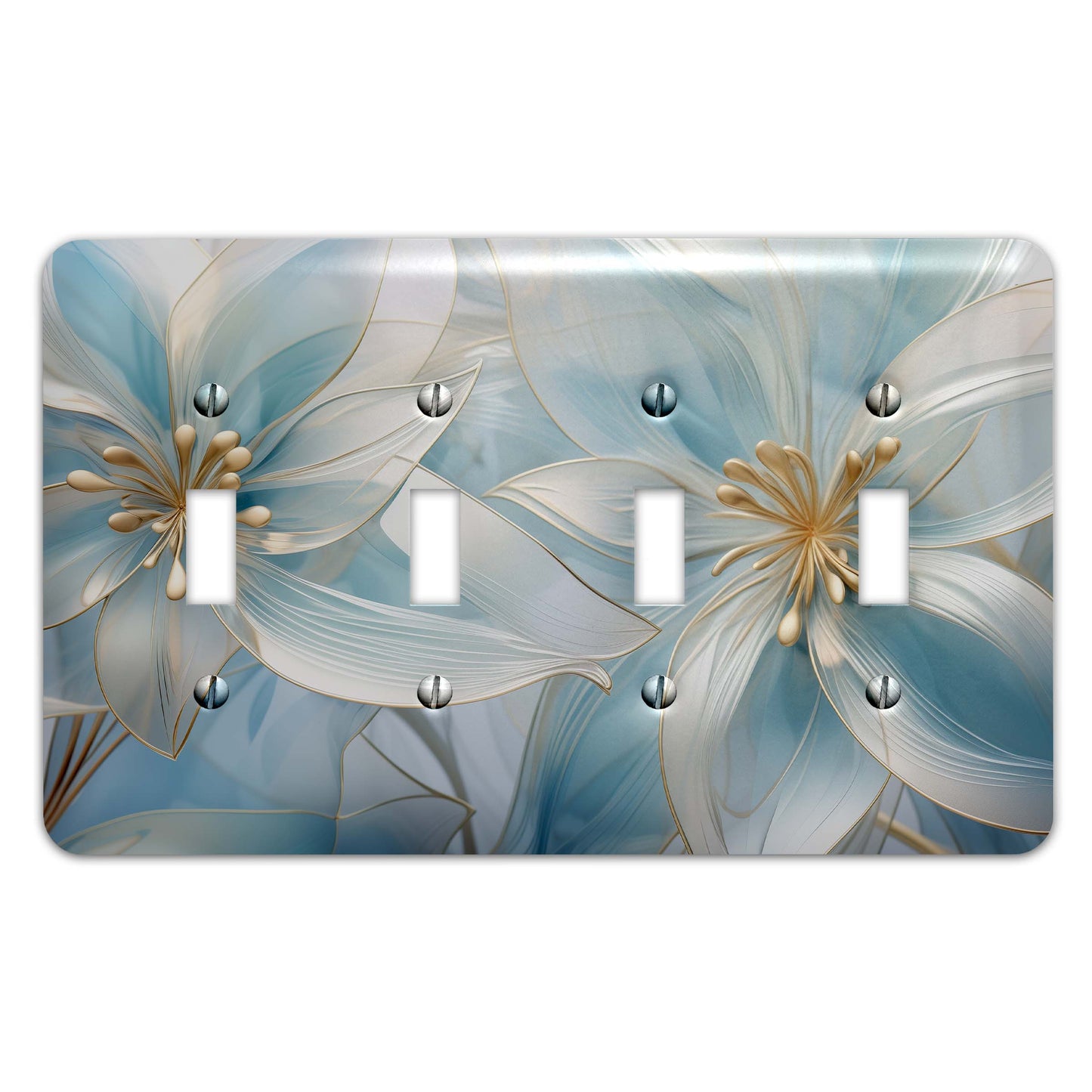 Translucent Lilies Light Switch Cover - Metal SwitchPlate, Multiple Sizes - #5275