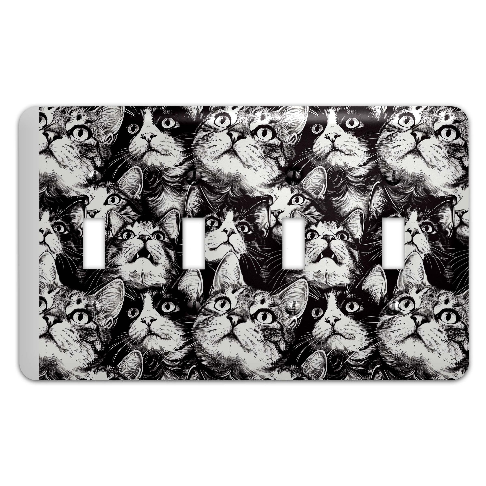 Funny Hungry Cats Light Switch Cover – Cute Decorative Wallplate for Cat Lovers