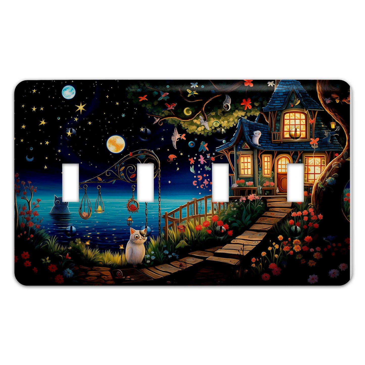 Decorative Switchplate -  Claude Monet Inspired Enchanted Cottage  Light Switch Cover, Multiple Sizes, Home Decor - #5326