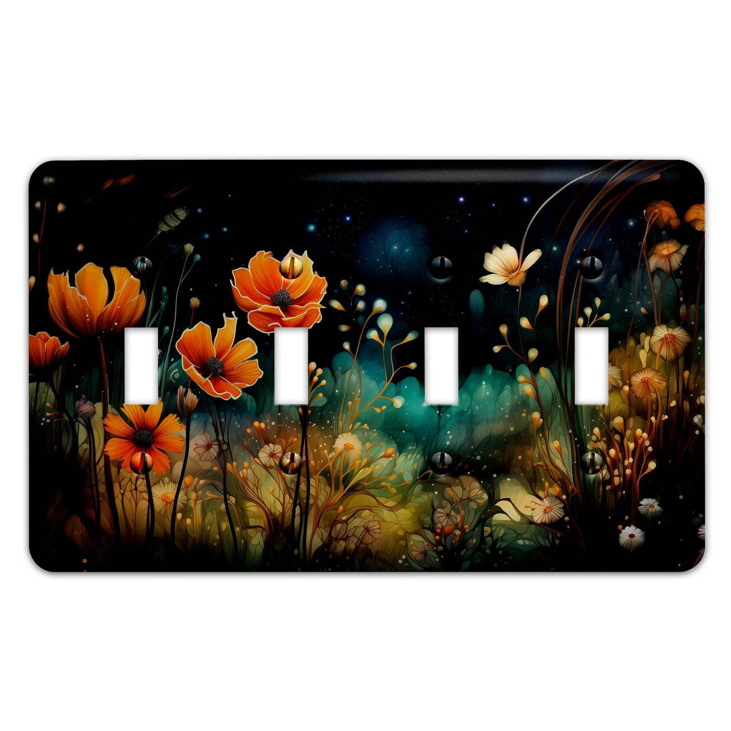 Decorative Switchplate -  Enchanted Twilight Garden Metal Light Switch Cover, Multiple Sizes, Home Decor - #5334