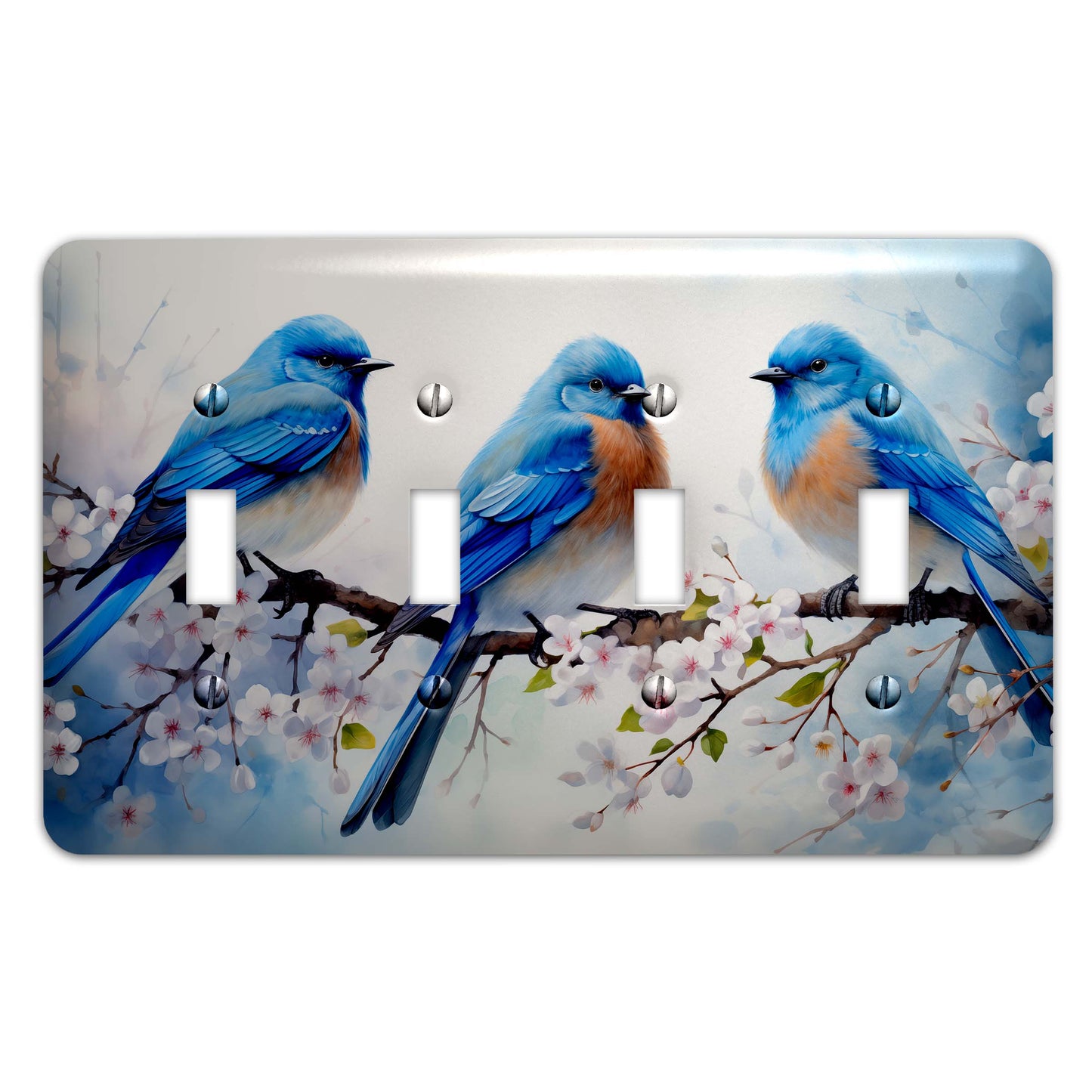 Bluebird Whispers Decorative Switchplate | Metal Light Switch Cover, Multiple Sizes, Home Decor - #5384