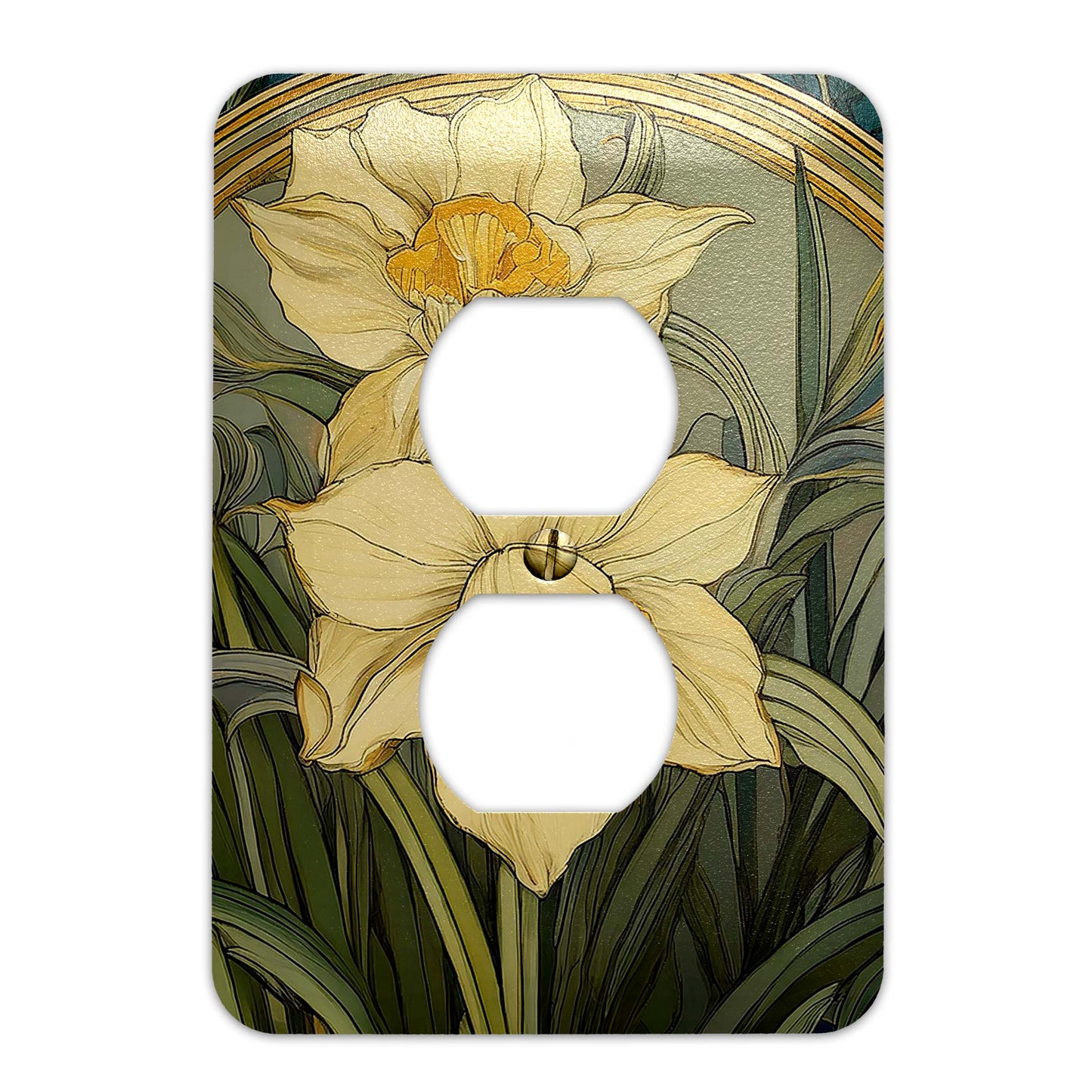 Metal SwitchPlate - Art Nouveaux Daffodils Switch Cover, Multiple Sizes - #5297