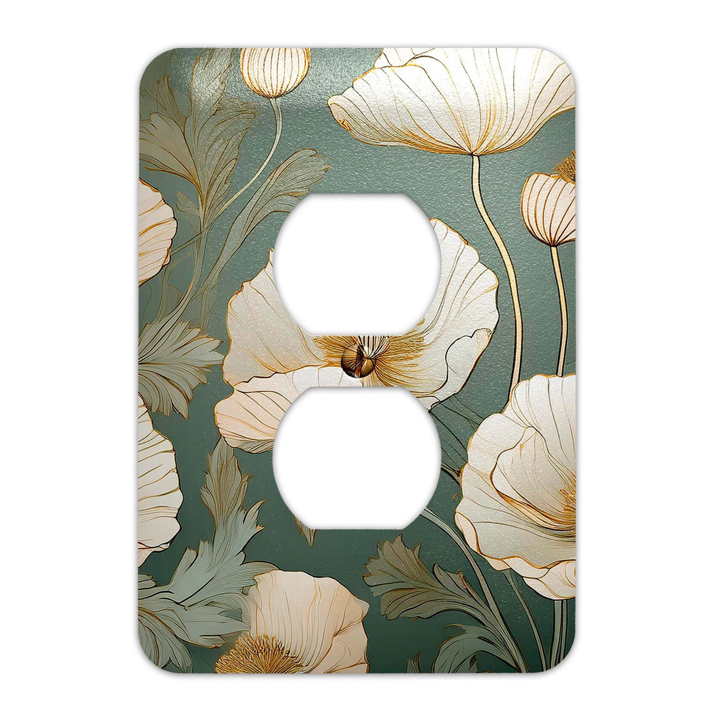 Vintage Floral on Sage Green Decorative Switchplate | Light Switch Cover, Multiple Sizes, Home Decor - #5352