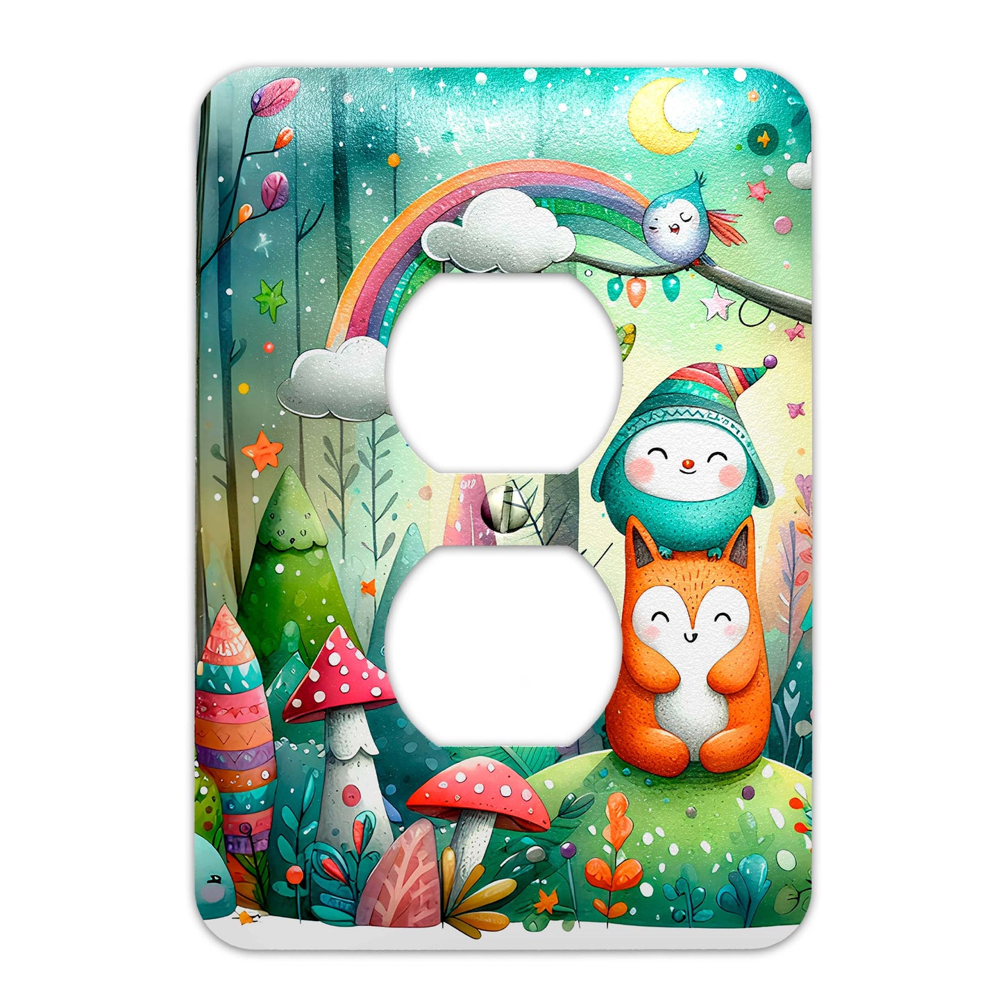 Enchanted Forest Friends Decorative Switchplate | Metal Light Switch Cover, Multiple Sizes, Home Decor - #5364