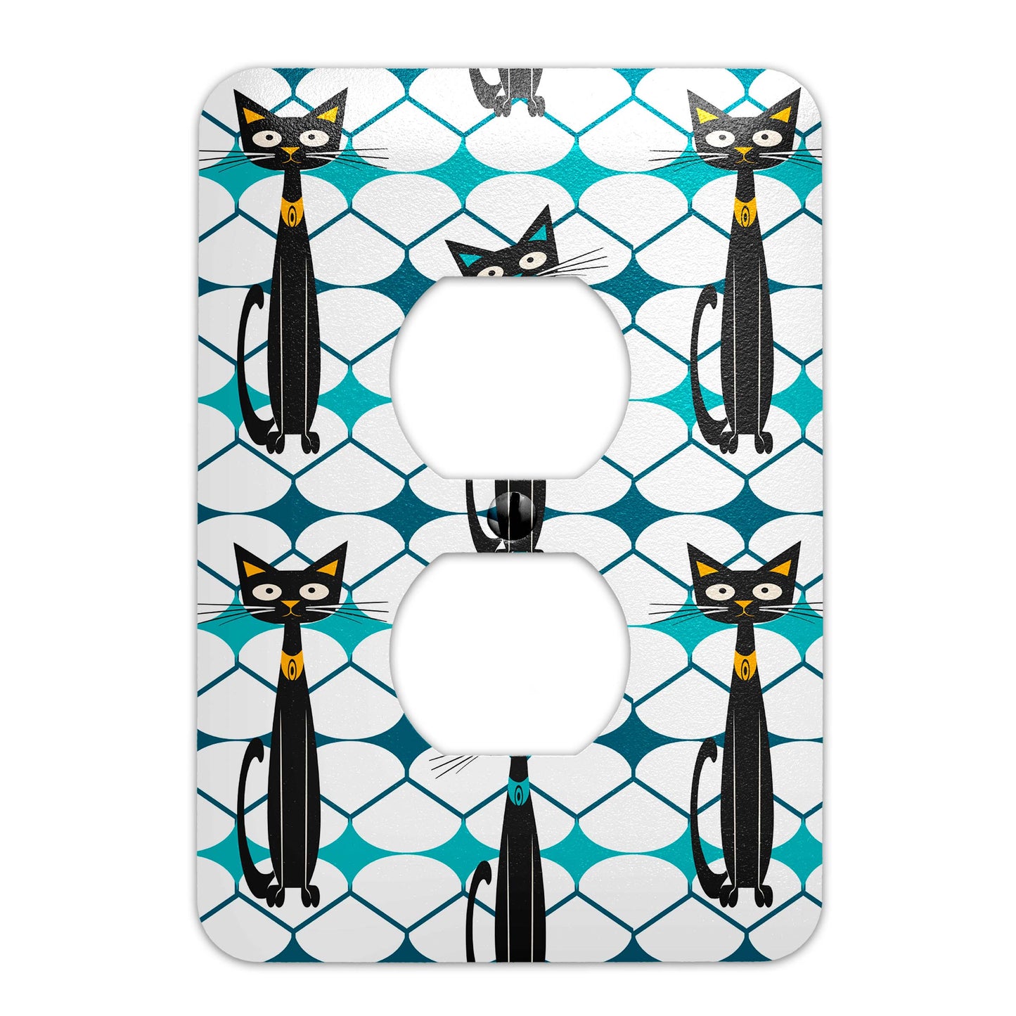 Mid Century Modern Atomic Cat Decorative Switchplate | Metal Light Switch Cover, Multiple Sizes, Home Decor - #5369