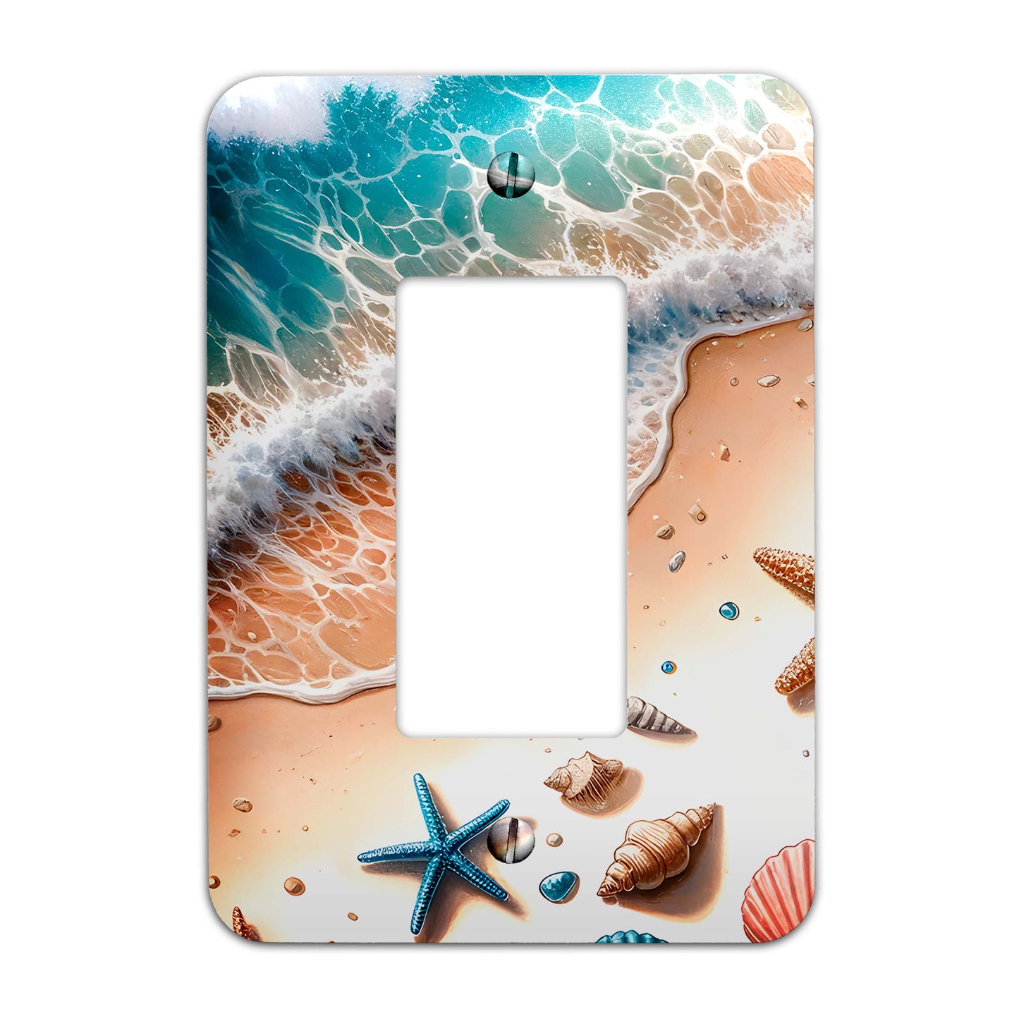 Decorative Wallplate -  Seashells in the Ocean Light Switch Cover, Multiple Sizes, Home Decor - #5049