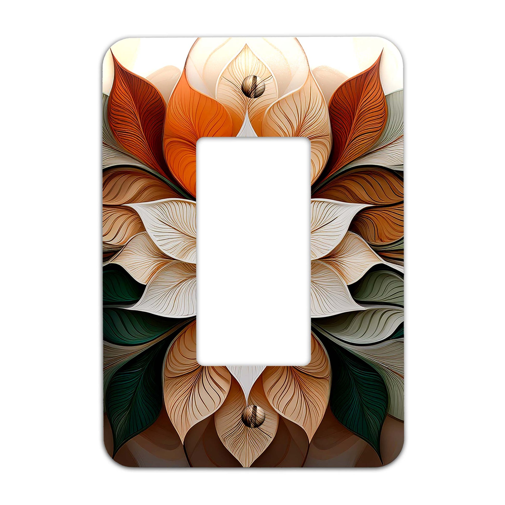 Intricate floral metal switch plate, flowers and leaves light switch cover, botanical metal switch cover, vintage floral wall plate, elegant switch plate