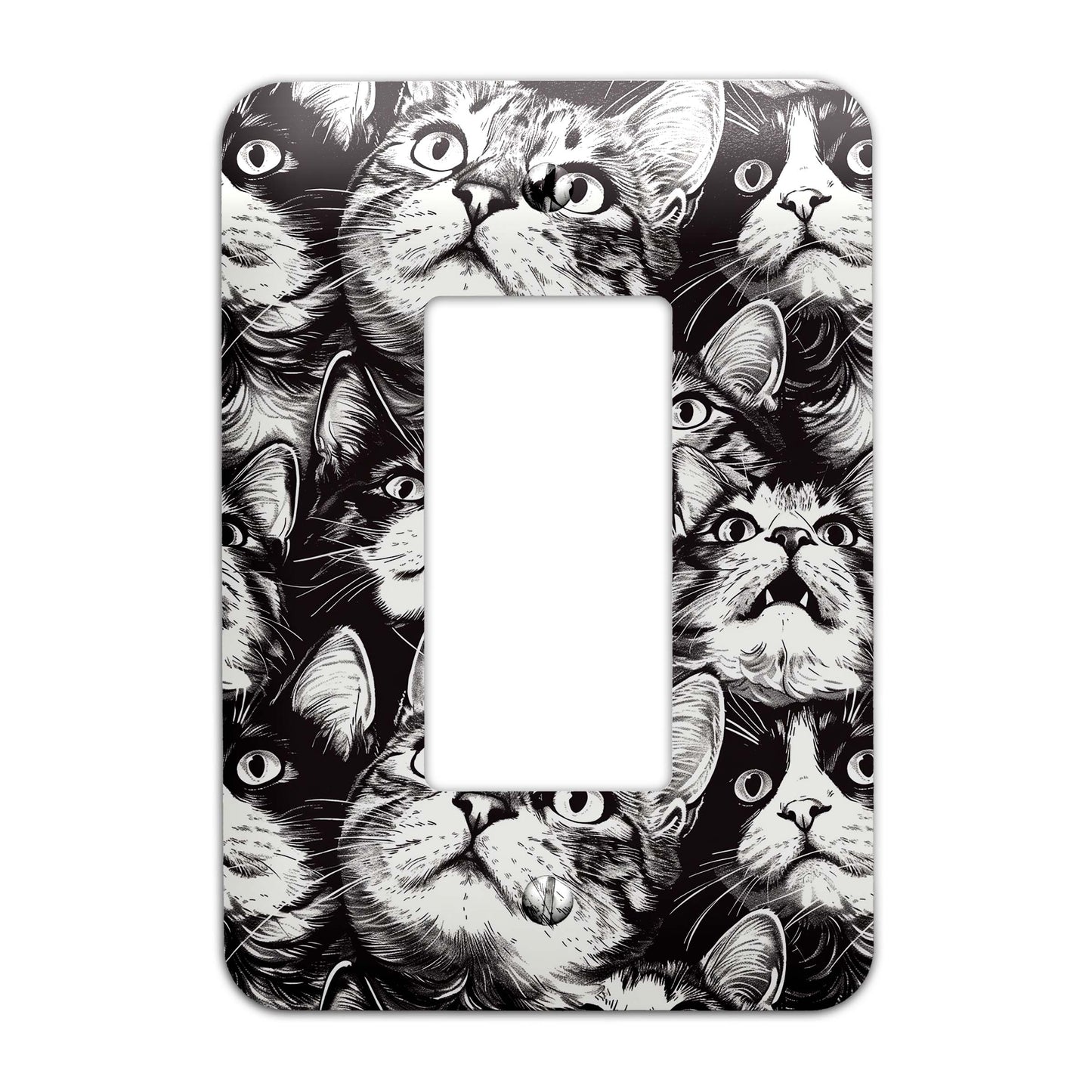 Funny Hungry Cats Light Switch Cover – Cute Decorative Wallplate for Cat Lovers