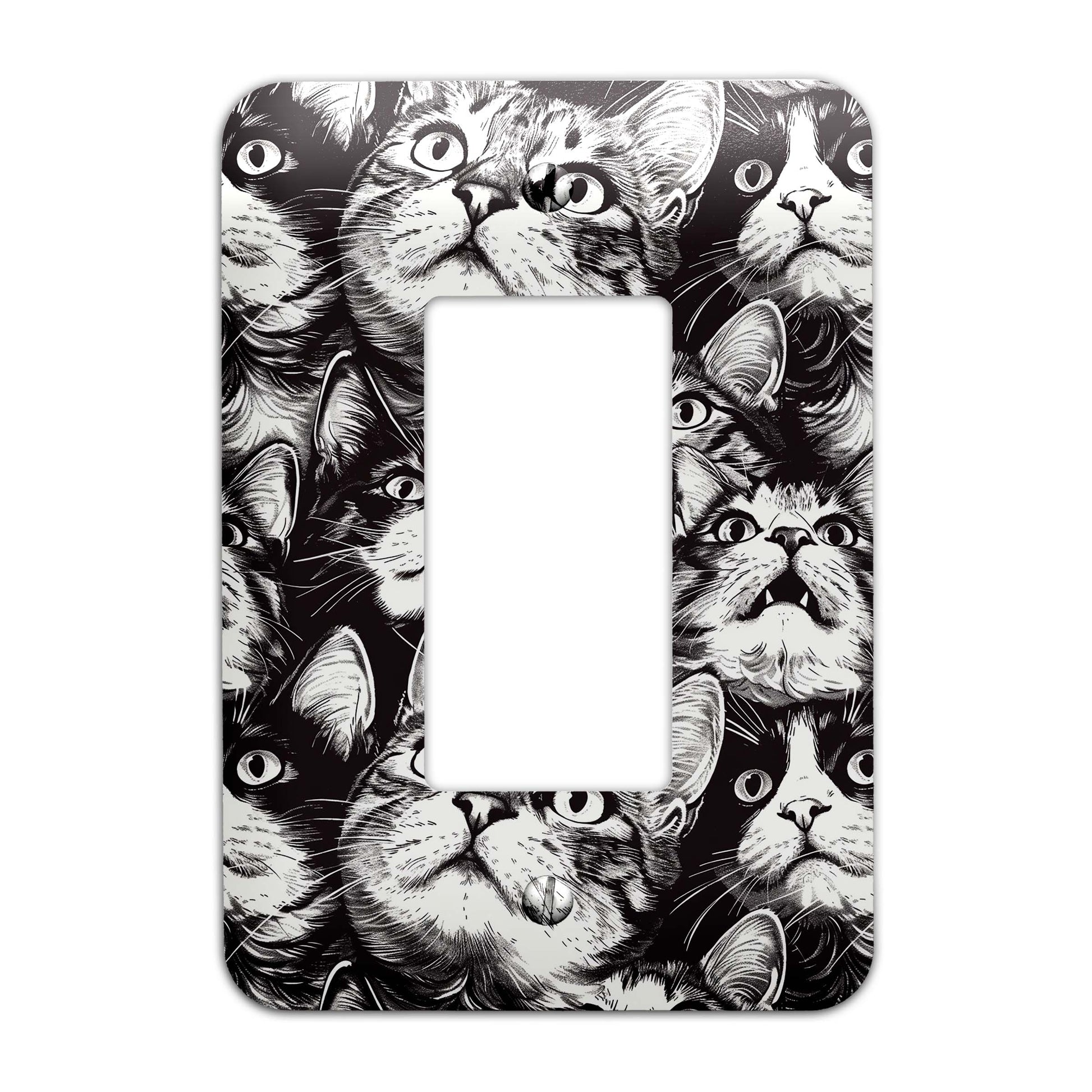 Funny Hungry Cats Light Switch Cover – Cute Decorative Wallplate for Cat Lovers
