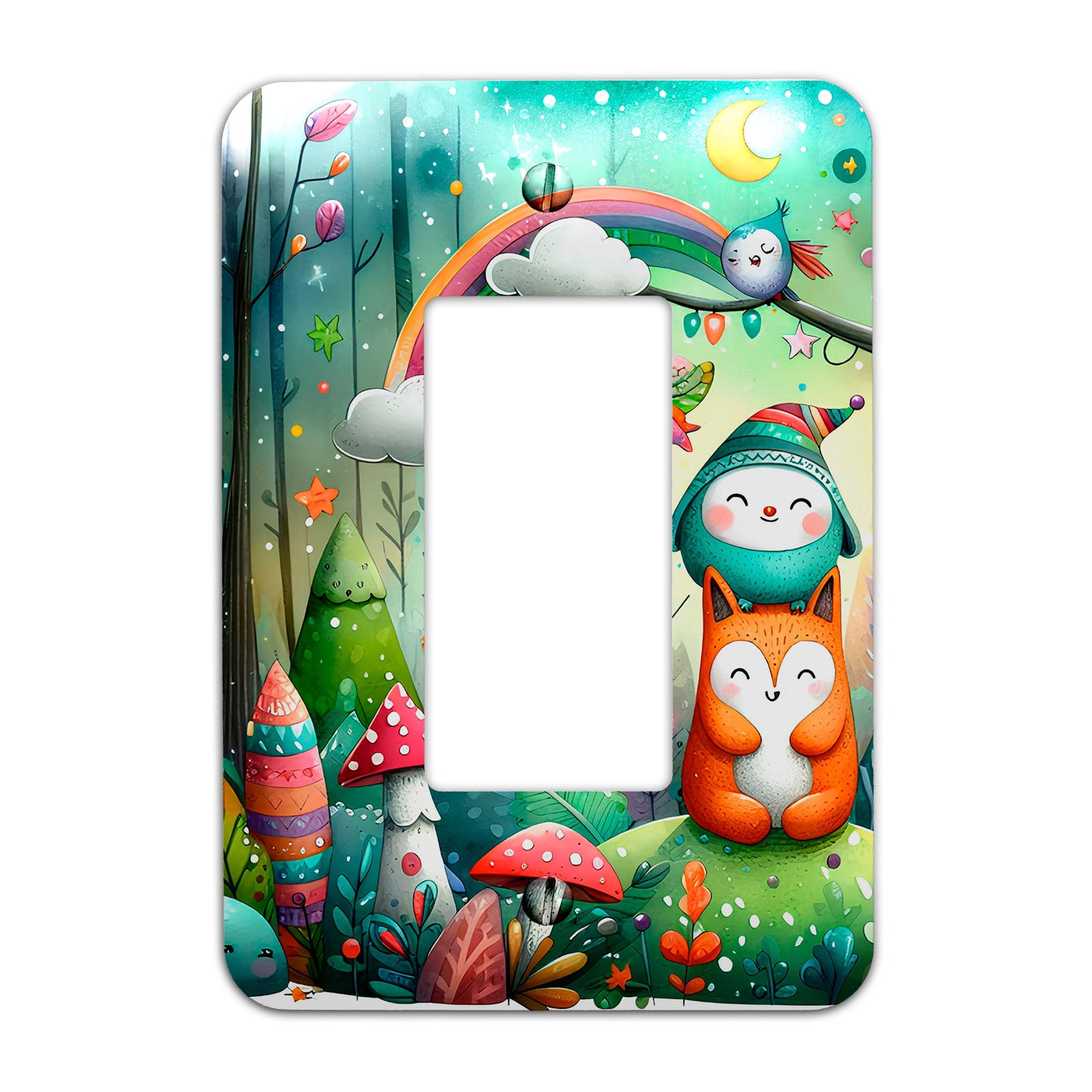 Enchanted Forest Friends Decorative Switchplate | Metal Light Switch Cover, Multiple Sizes, Home Decor - #5364