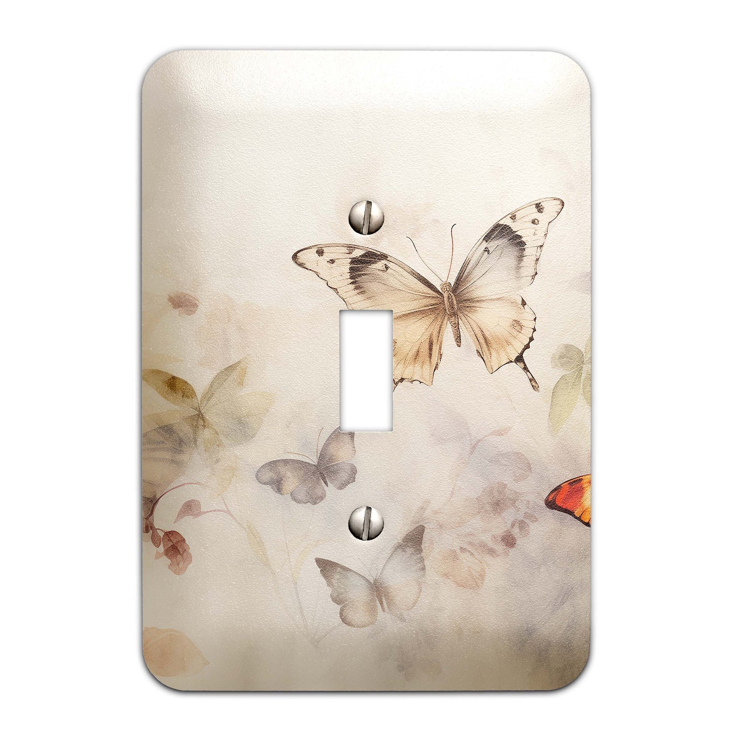 Delicate Watercolor Butterflies Light Switch Cover - Metal SwitchPlate, Multiple Sizes - #5268