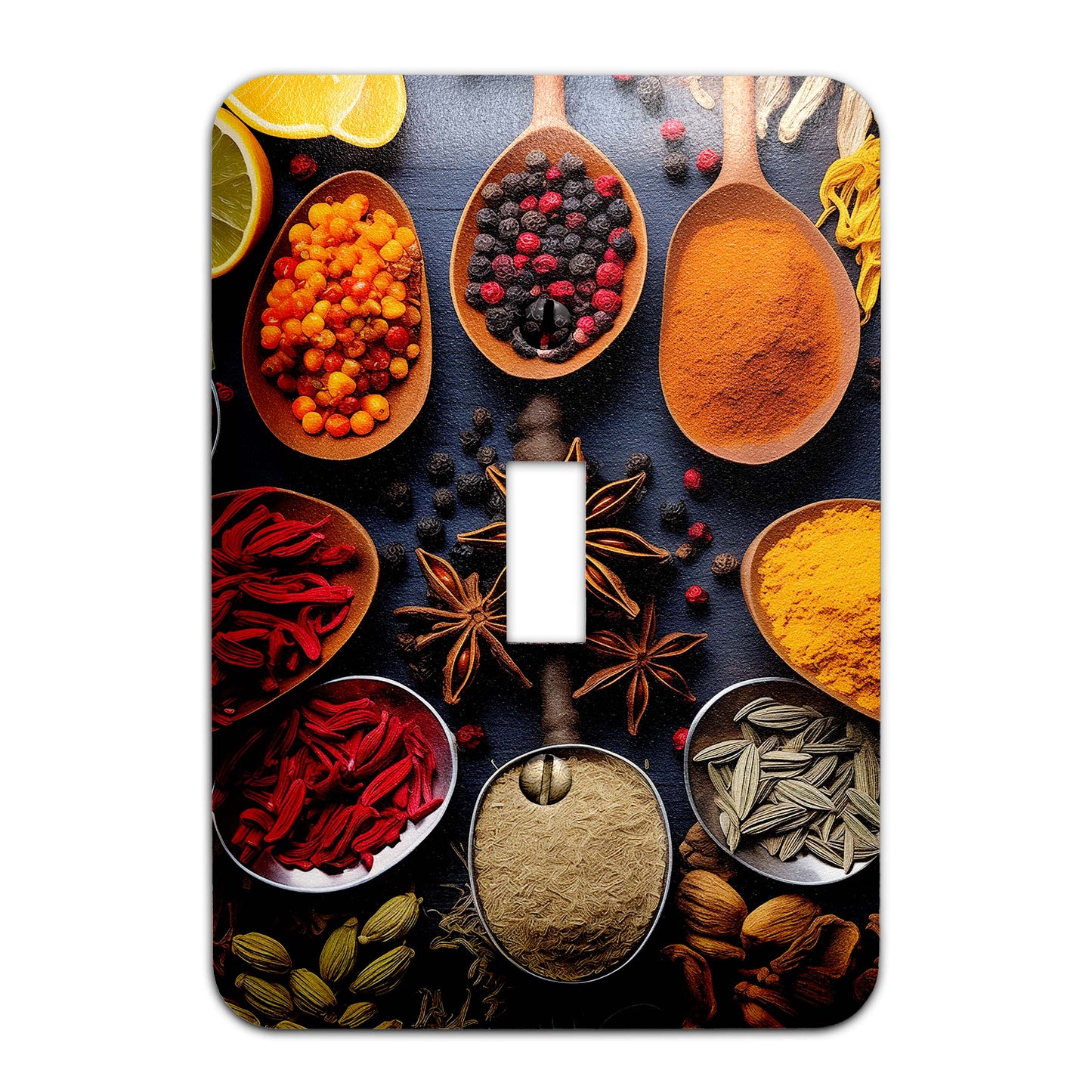 Herbs and Spices Kitchen Art Light Switch Cover - Metal SwitchPlate, Multiple Sizes - #5273