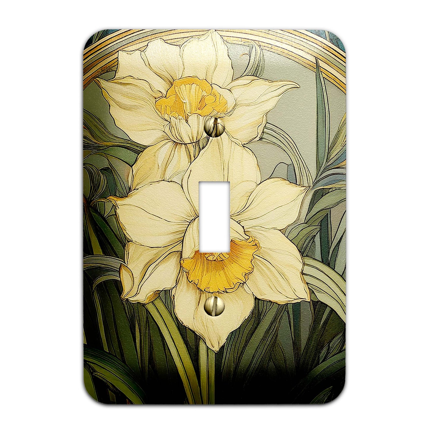 Metal SwitchPlate - Art Nouveaux Daffodils Switch Cover, Multiple Sizes - #5297