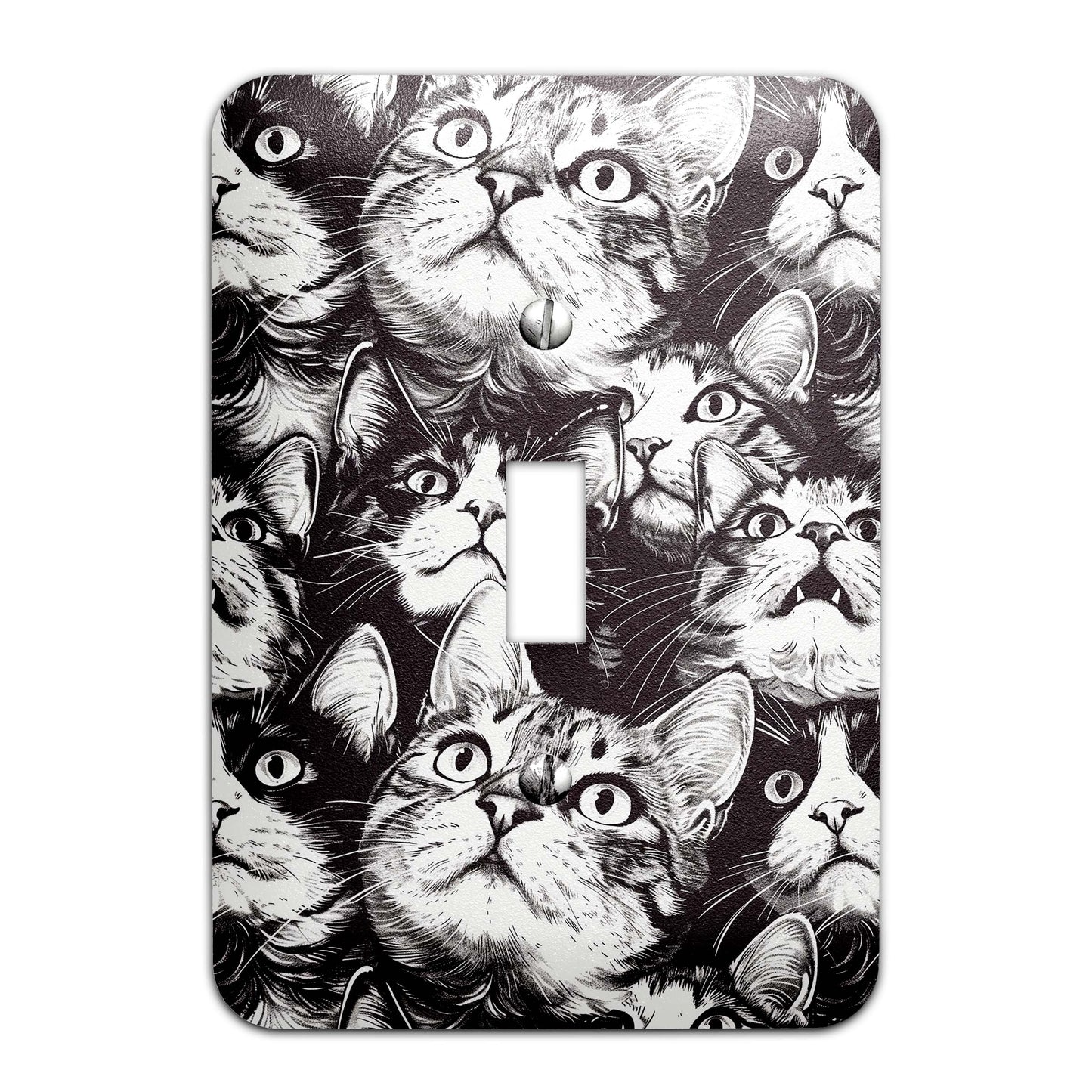 Funny Hungry Cats Light Switch Cover – Cute Decorative Wallplate for Cat Lovers