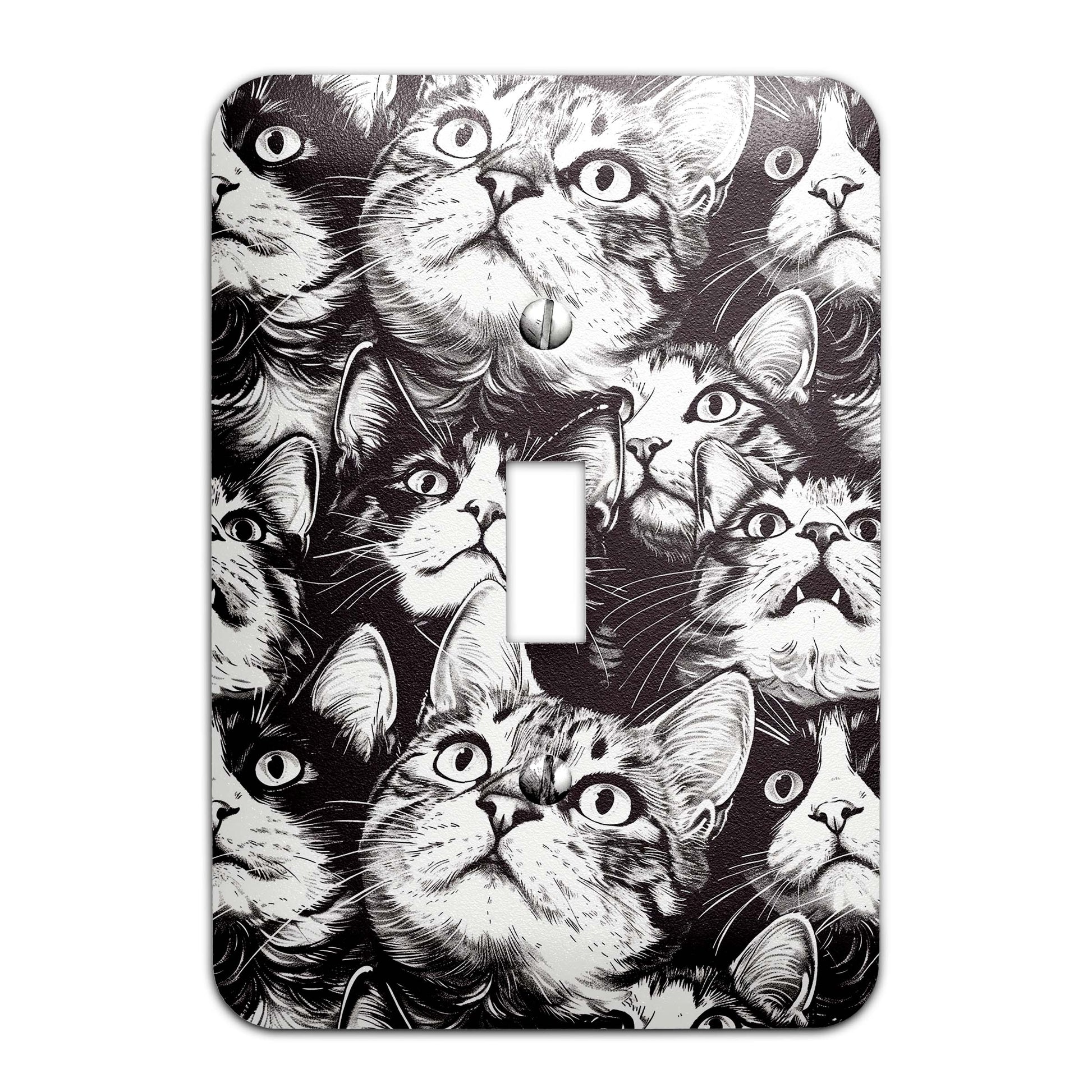 Funny Hungry Cats Light Switch Cover – Cute Decorative Wallplate for Cat Lovers