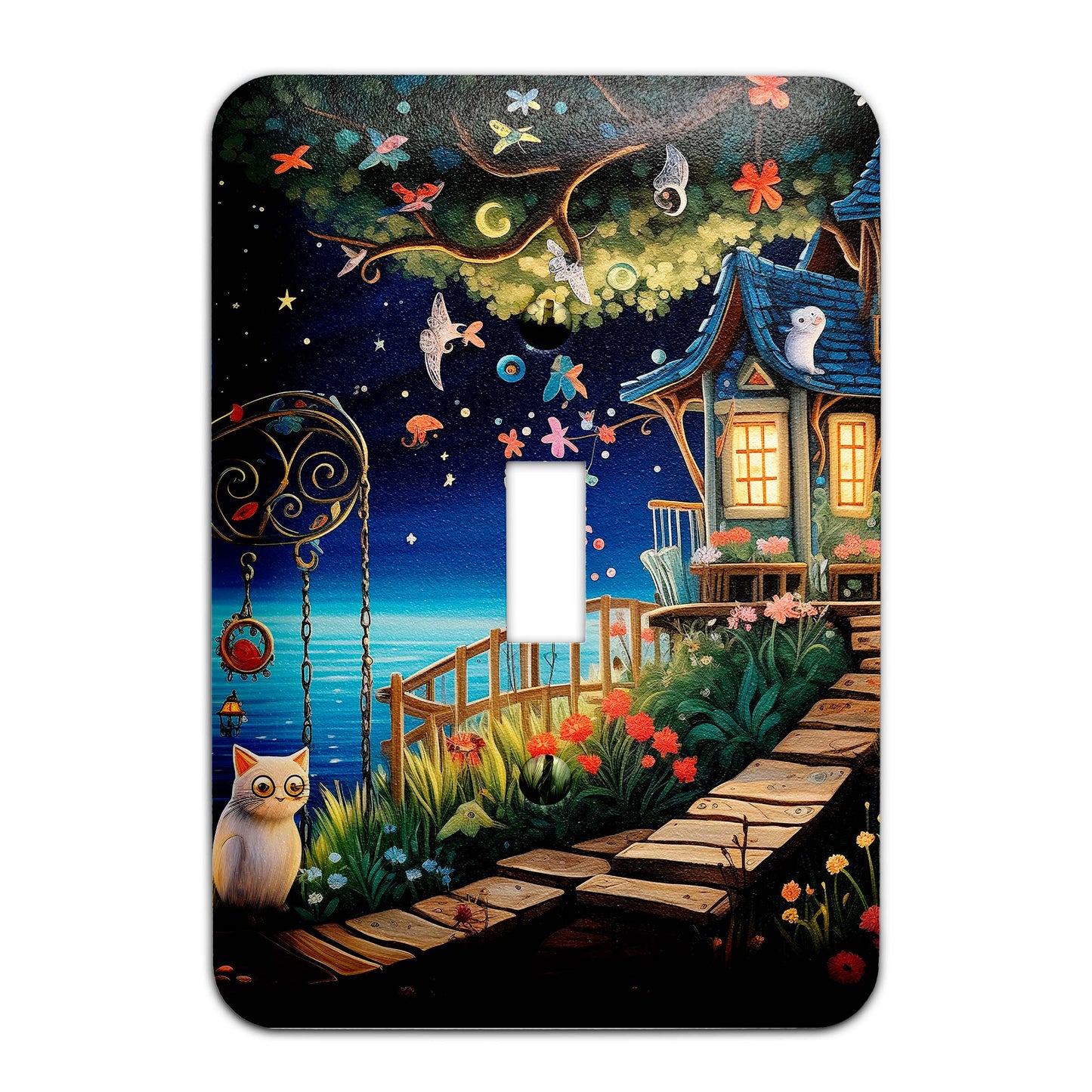 Decorative Switchplate -  Claude Monet Inspired Enchanted Cottage  Light Switch Cover, Multiple Sizes, Home Decor - #5326