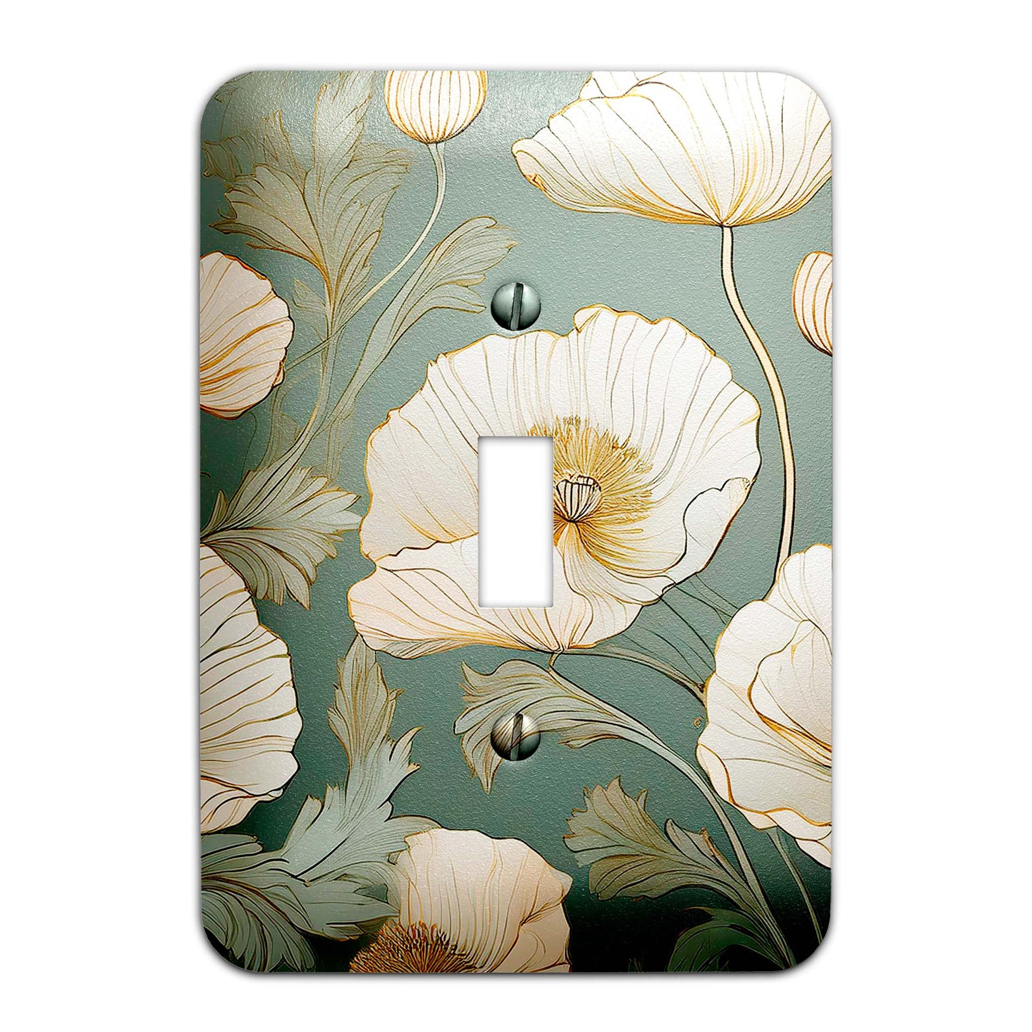 Vintage Floral on Sage Green Decorative Switchplate | Light Switch Cover, Multiple Sizes, Home Decor - #5352