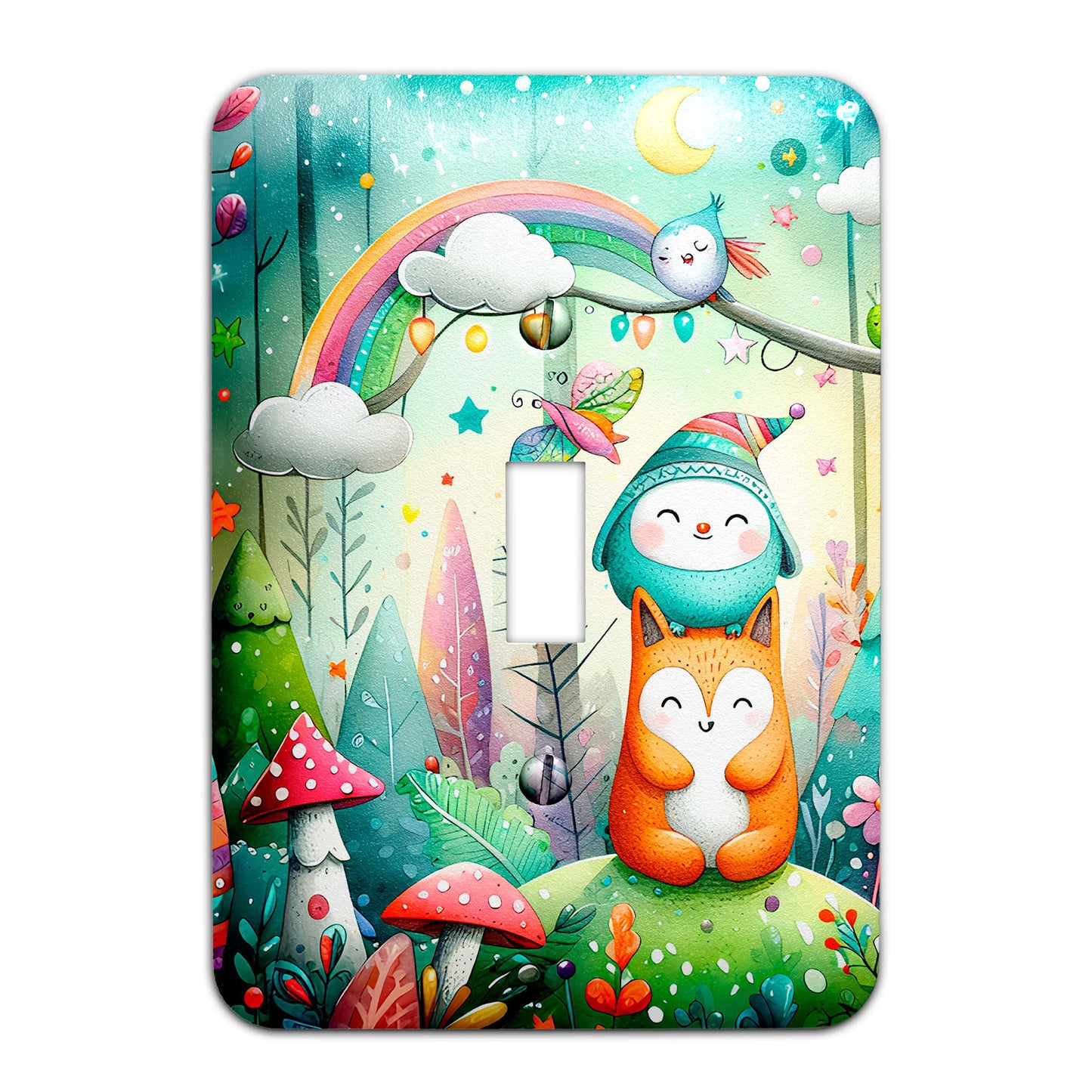 Enchanted Forest Friends Decorative Switchplate | Metal Light Switch Cover, Multiple Sizes, Home Decor - #5364