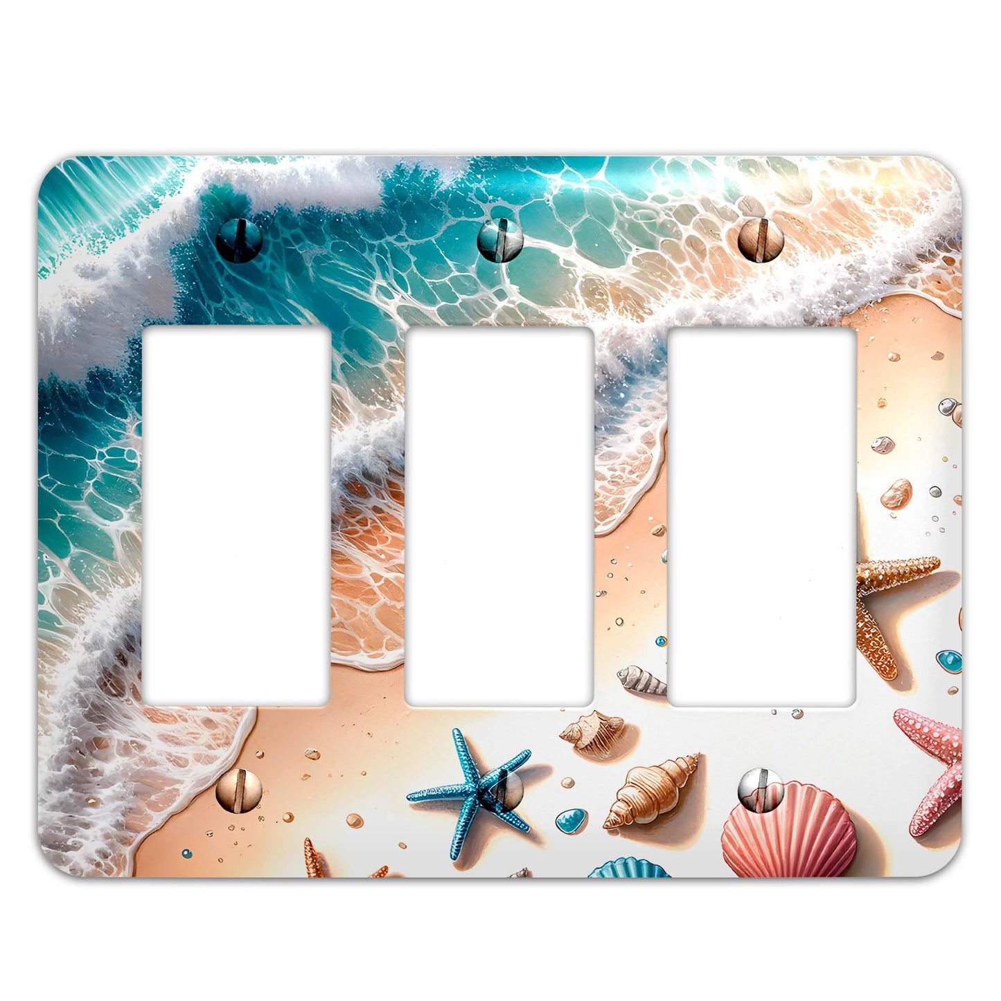 Decorative Wallplate -  Seashells in the Ocean Light Switch Cover, Multiple Sizes, Home Decor - #5049