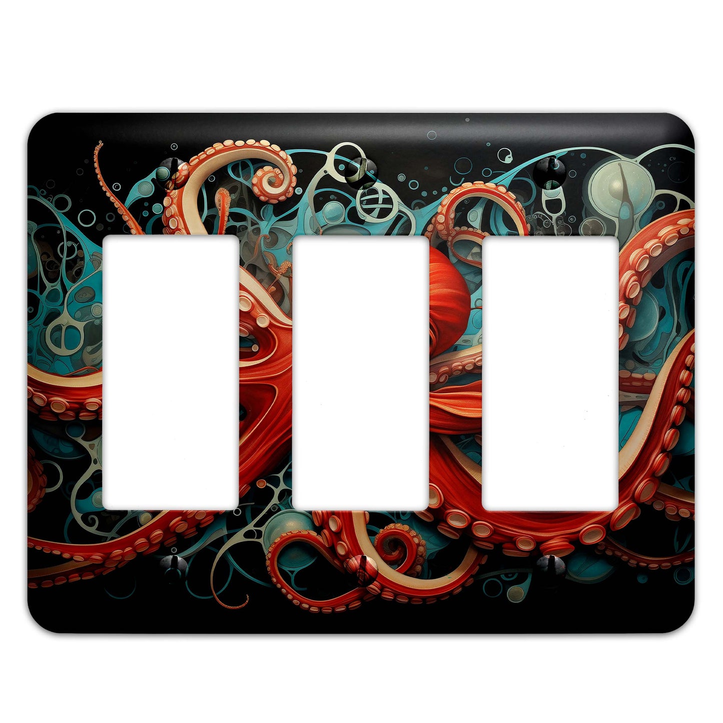 Metal Decorative Light Switch Plate Cover - Art Deco Octopus - Several Sizes Available #5254