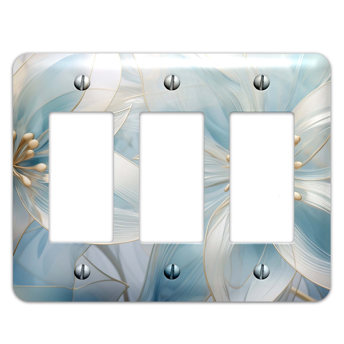 Translucent Lilies Light Switch Cover - Metal SwitchPlate, Multiple Sizes - #5275