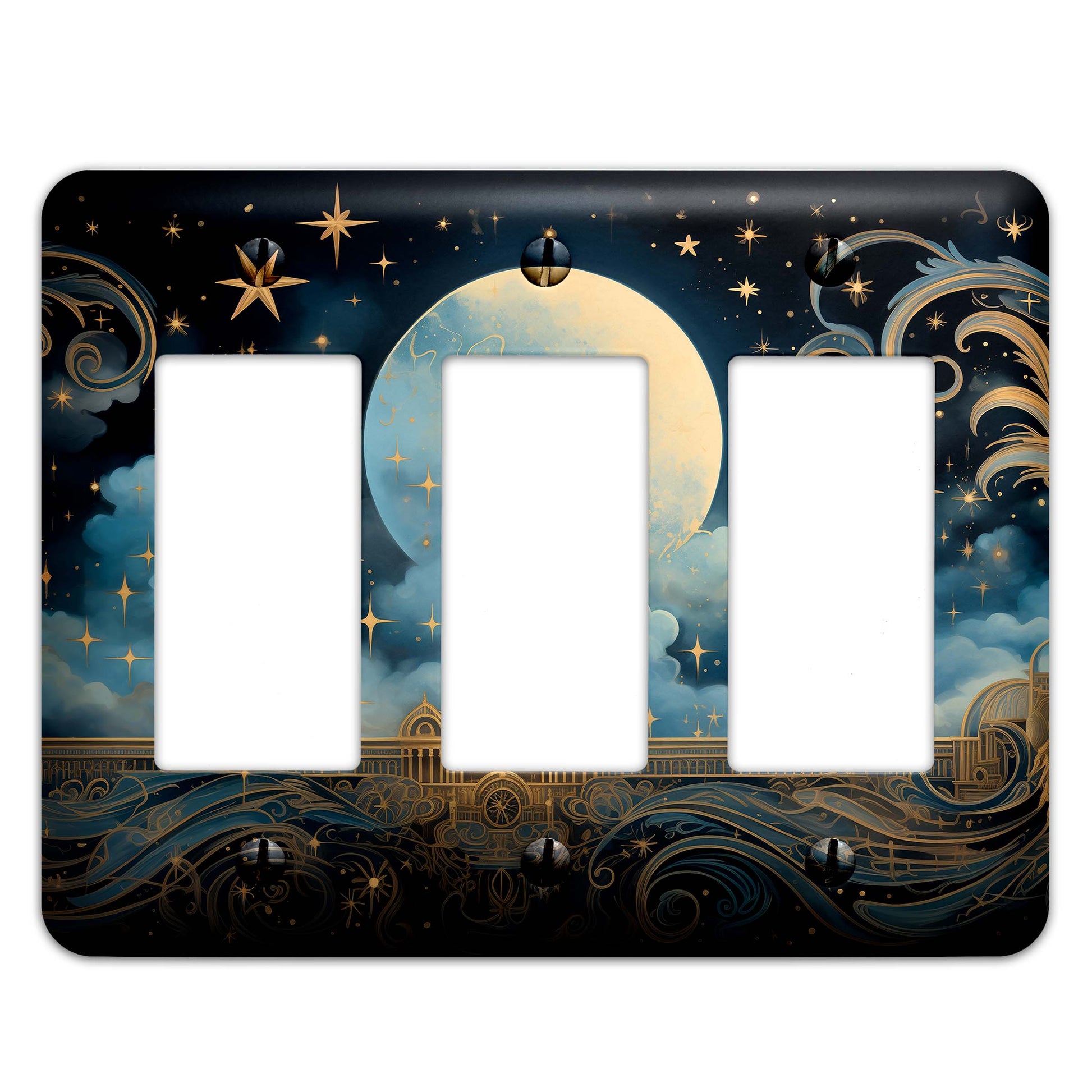 Celestial Punk Light Switch Cover – Decorative wallplate with cosmic galaxy design, perfect for adding an edgy aesthetic to home decor.