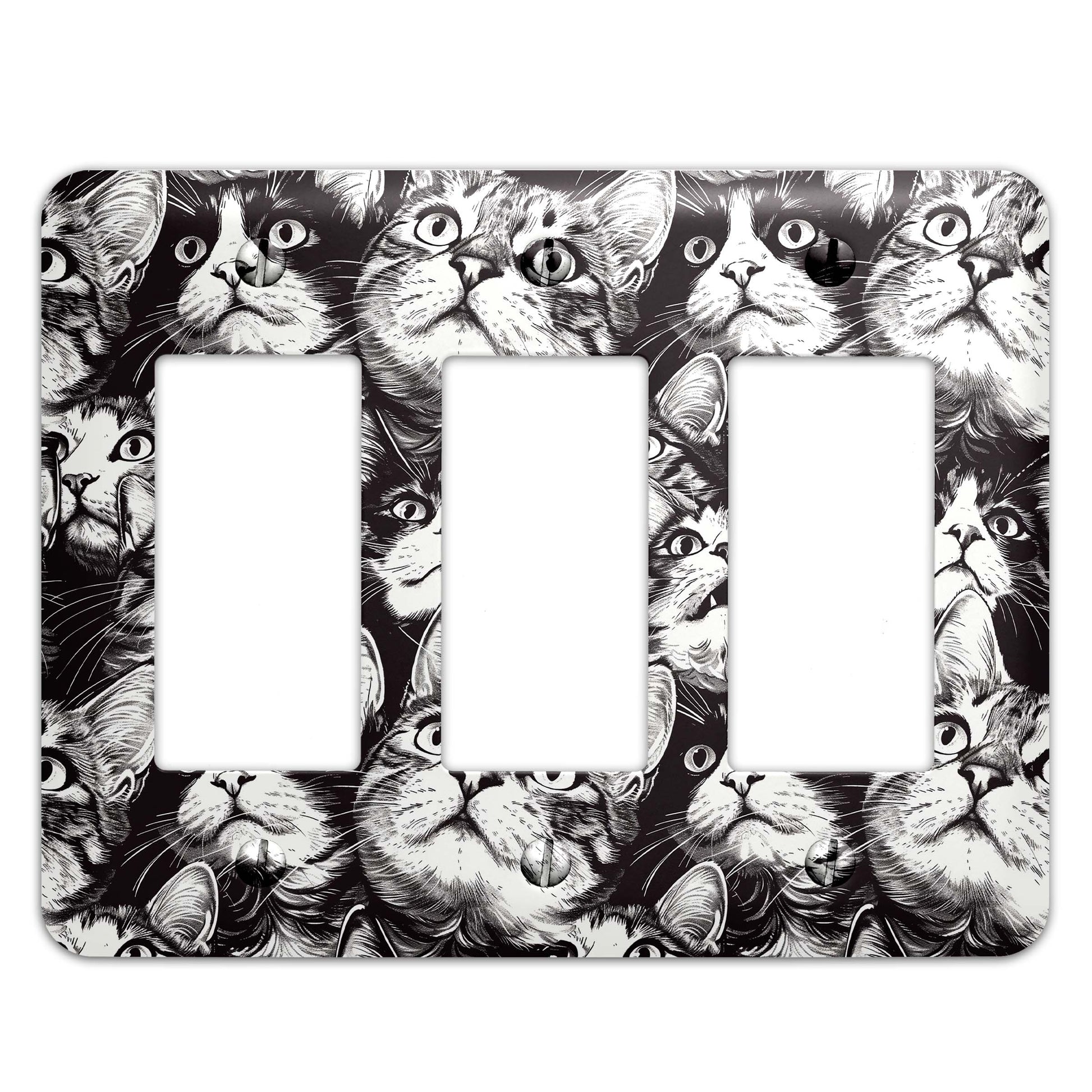 Funny Hungry Cats Light Switch Cover – Cute Decorative Wallplate for Cat Lovers