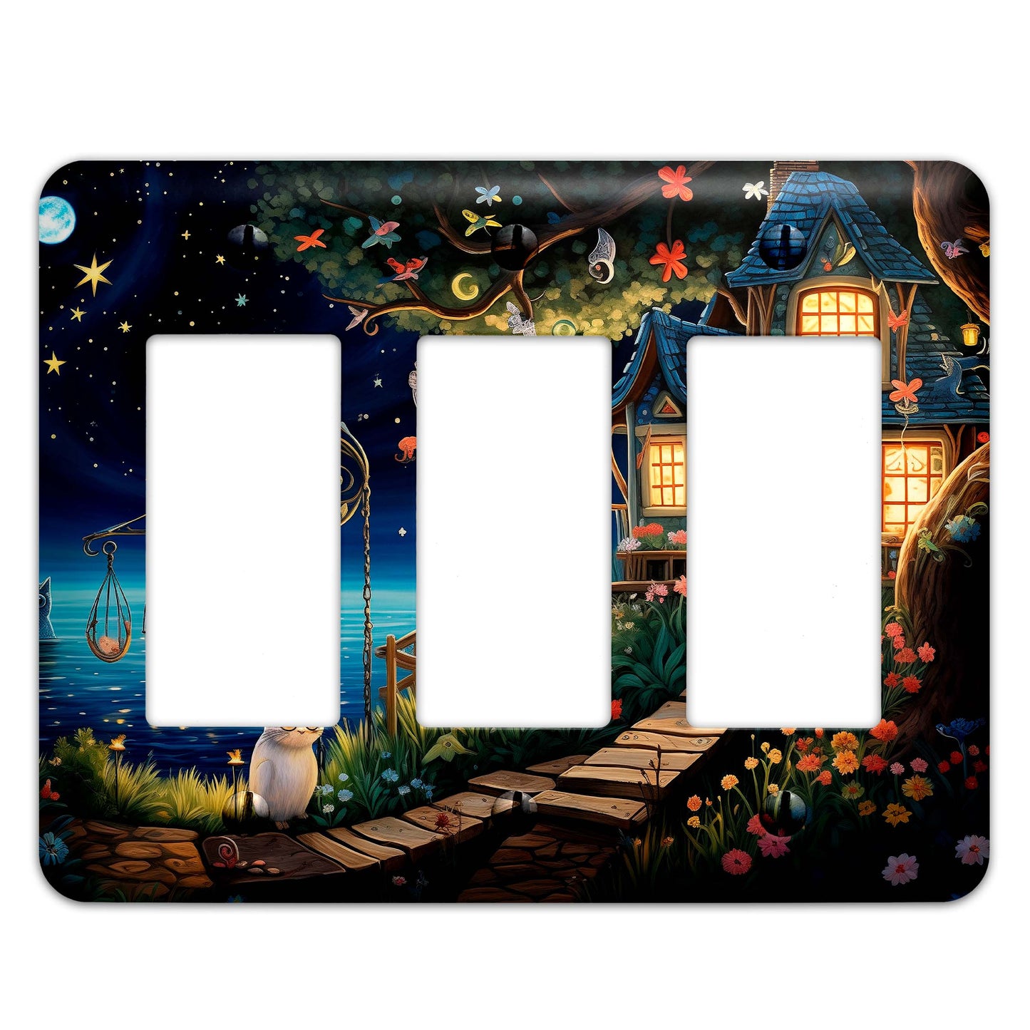 Decorative Switchplate -  Claude Monet Inspired Enchanted Cottage  Light Switch Cover, Multiple Sizes, Home Decor - #5326