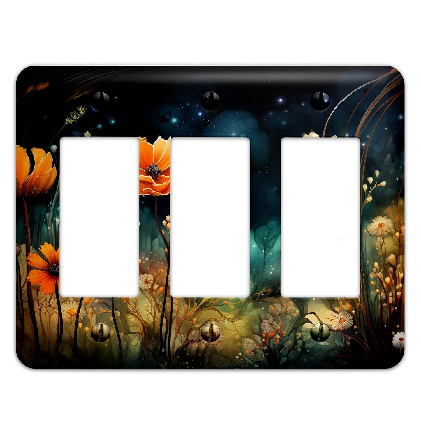 Decorative Switchplate -  Enchanted Twilight Garden Metal Light Switch Cover, Multiple Sizes, Home Decor - #5334