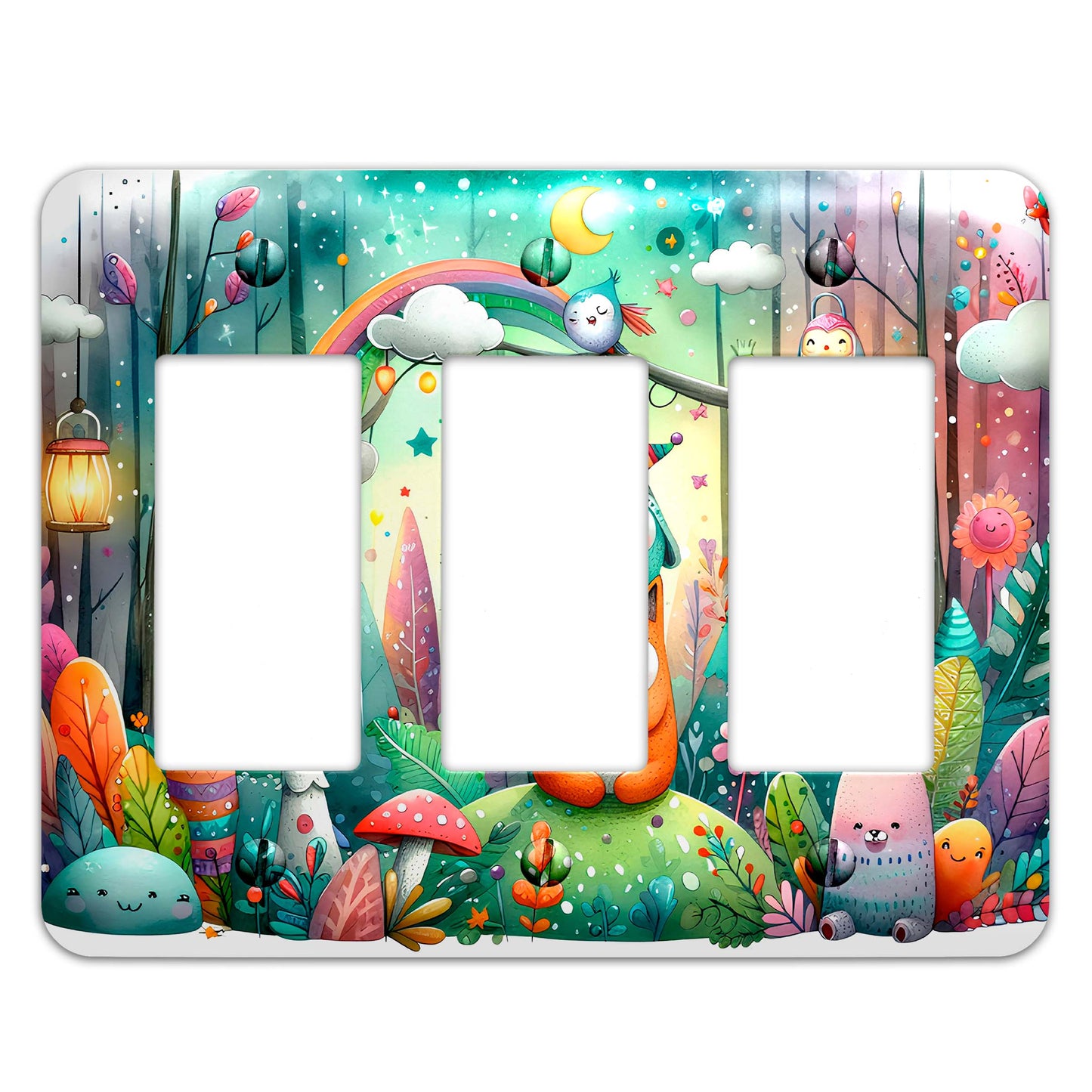 Enchanted Forest Friends Decorative Switchplate | Metal Light Switch Cover, Multiple Sizes, Home Decor - #5364