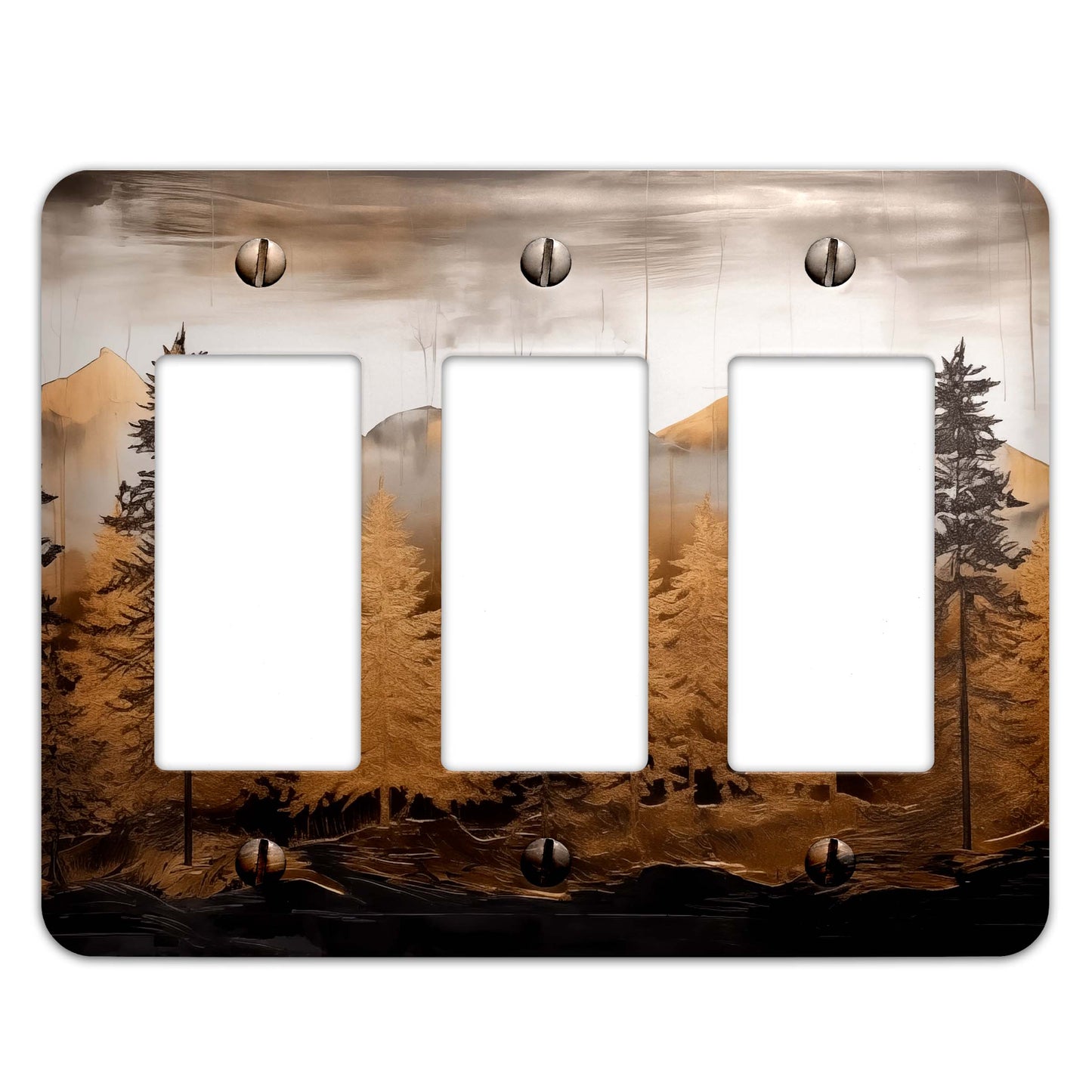 Gilded Pines Decorative Switchplate | Metal Light Switch Cover, Multiple Sizes, Home Decor - #5383